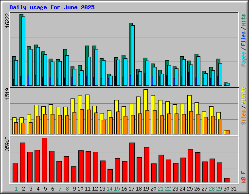 Daily usage for June 2025