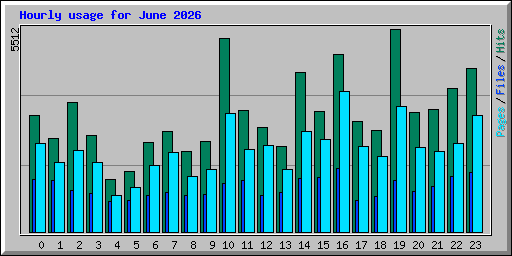 Hourly usage for June 2026